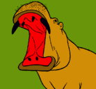 Dibujo Hipopótamo con la boca abierta pintado por Lusmanuel