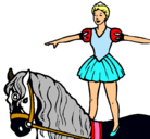 Dibujo Trapecista encima de caballo pintado por ADAIAS