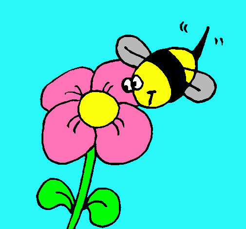 Abeja y flor