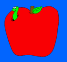Dibujo Gusano en la fruta pintado por Bryan