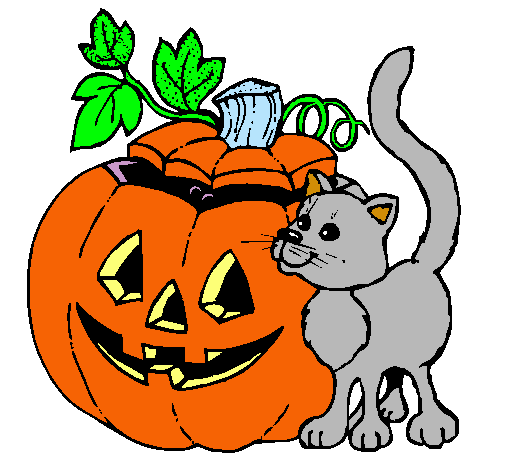 Calabaza y gato