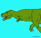 Dibujo Tiranosaurio rex pintado por paula