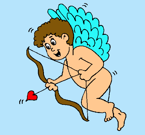 Cupido con grandes alas