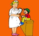 Dibujo Enfermera y niño pintado por enzo