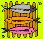 Dibujo Pescado a la brasa pintado por pescadospantaciososja