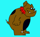 Dibujo Bulldog inglés pintado por alez