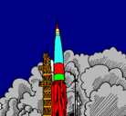 Dibujo Lanzamiento cohete pintado por felix