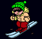 Dibujo Niño esquiando pintado por santi