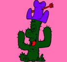 Dibujo Cactus con sombrero pintado por malena