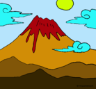 Dibujo Monte Fuji pintado por flor1