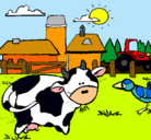 Dibujo Vaca en la granja pintado por piolin