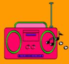 Dibujo Radio cassette 2 pintado por Rafaela