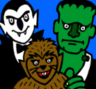 Dibujo Personajes Halloween pintado por elisa28