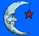 Dibujo Luna y estrella pintado por antonio