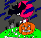 Dibujo Paisaje de Halloween pintado por sebas