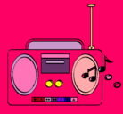 Dibujo Radio cassette 2 pintado por luli
