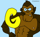 Dibujo Gorila pintado por sebas