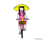 Dibujo China en bicicleta pintado por dari