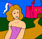 Dibujo Princesa y castillo pintado por PILI