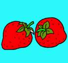 Dibujo fresas pintado por nene