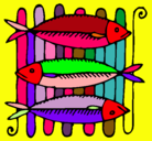 Dibujo Pescado a la brasa pintado por MARTINA
