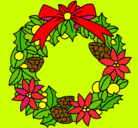 Dibujo Corona de flores navideña pintado por natinka