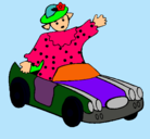 Dibujo Muñeca en coche descapotable pintado por kiaralabrin