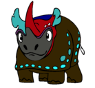 Dibujo Rinoceronte pintado por neryalejandro