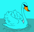 Dibujo Cisne en el agua pintado por lucas