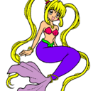 Dibujo Sirena con perlas pintado por bulma