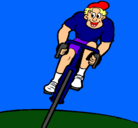 Dibujo Ciclista con gorra pintado por giuliana