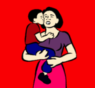 Dibujo Beso maternal pintado por kaziel