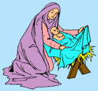Dibujo Nacimiento del niño Jesús pintado por piolin