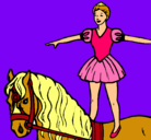 Dibujo Trapecista encima de caballo pintado por ana