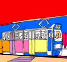 Dibujo Tranvía con pasajeros pintado por pablo