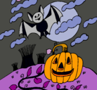 Dibujo Paisaje de Halloween pintado por pipipopo