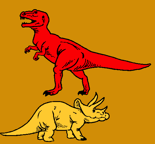 Triceratops y tiranosaurios rex