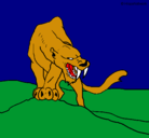 Dibujo Tigre con afilados colmillos pintado por victor