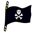 Dibujo Bandera pirata pintado por barbiemiranda