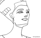 Dibujo Busto de Nefertiti pintado por cabra