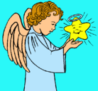 Dibujo Ángel y estrella pintado por Marta