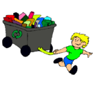 Dibujo Niño reciclando pintado por alfredorestrepo
