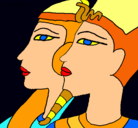 Dibujo Ramsés y Nefertiti pintado por irene