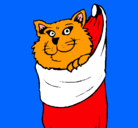 Dibujo Gato dentro de una calcetín pintado por ale200