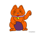 Dibujo Gato de la suerte pintado por yurima
