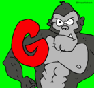 Dibujo Gorila pintado por isa