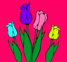 Dibujo Tulipanes pintado por flores