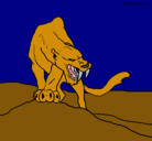 Dibujo Tigre con afilados colmillos pintado por Kuma