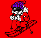 Dibujo Niño esquiando pintado por pingui