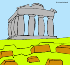Dibujo Partenón pintado por tutifruti.com